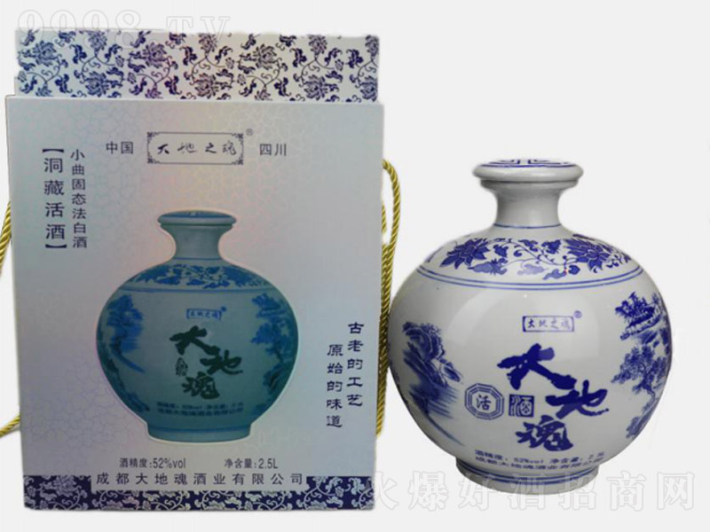 ��ػ��໨�մ�ƿ�ƣ��Y�У������Ͱ׾ơ�52��2.5L��