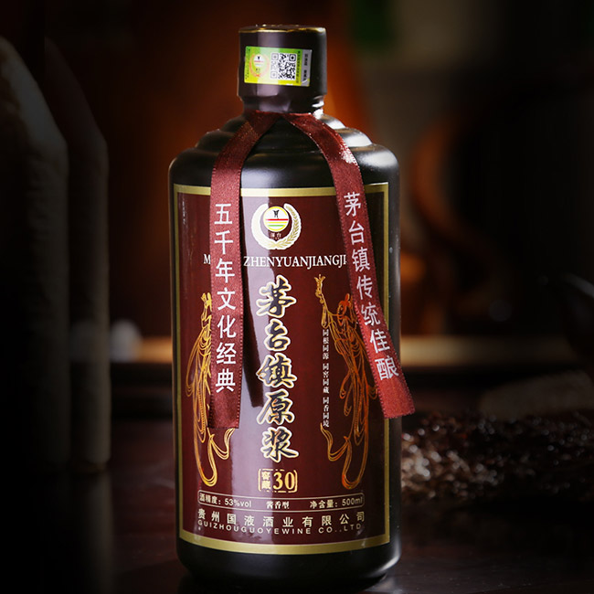茅臺(tái)鎮(zhèn)原漿酒窖藏30 53°500ml醬香型白酒
